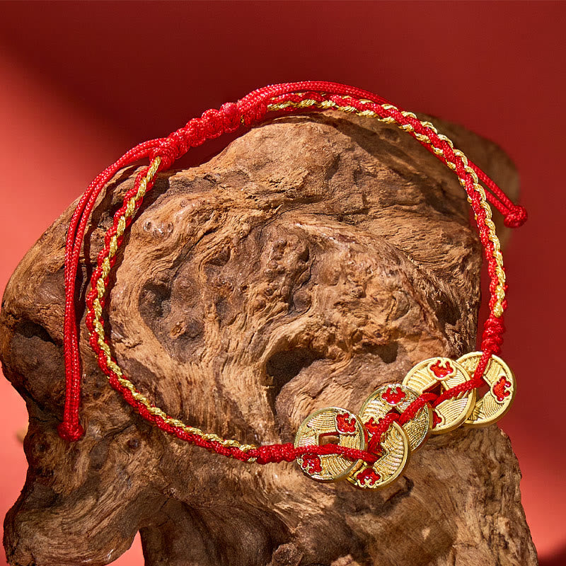 FuAttract Prosperity & Protective Energy Charm Lucky Red String Coin Bracelet - image 2