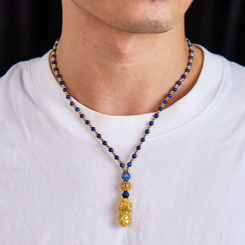 FuAttract The Essence of Wisdom & Wealth Lapis Lazuli Pixiu Pendant Necklace - image 3