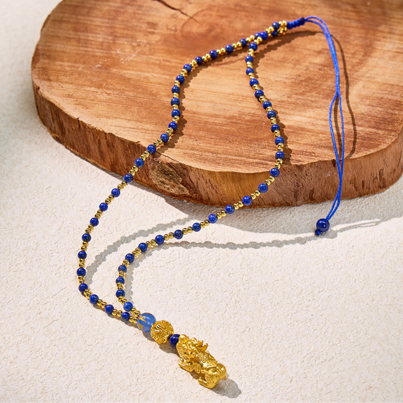 FuAttract The Essence of Wisdom & Wealth Lapis Lazuli Pixiu Pendant Necklace - image 8