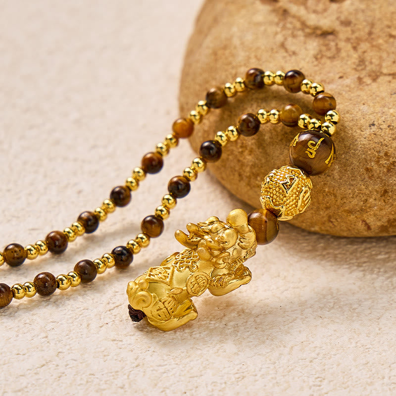 FuAttract Protection & Confidence Tiger's Eye Wealth Attraction Pixiu Pendant Necklace - image 2
