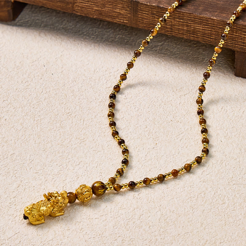 FuAttract Protection & Confidence Tiger's Eye Wealth Attraction Pixiu Pendant Necklace - image 6