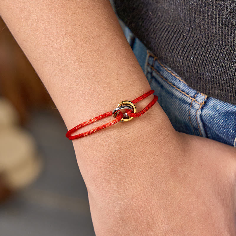 FuAttract Balanced Harmony Bracelet – Tri-Color Ring Woven Charm - image 3