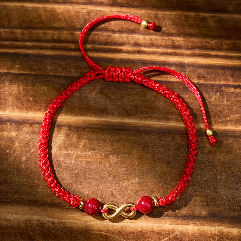FuAttract Steady Protection Charm – Eight-Figure Double Loop with Cinnabar Bracelet - image 2