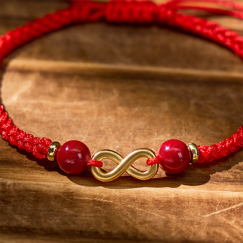 FuAttract Steady Protection Charm – Eight-Figure Double Loop with Cinnabar Bracelet - image 3