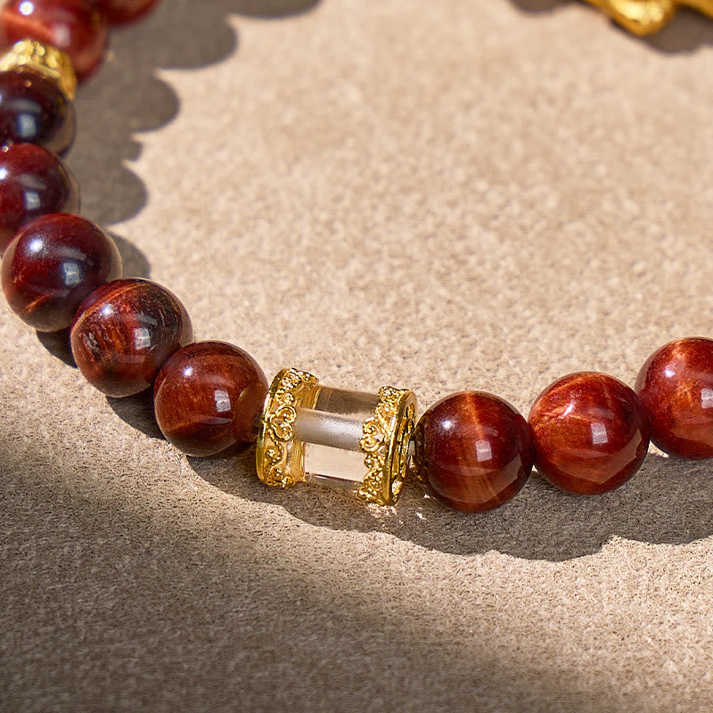 FuAttract Balanced Protection – Red Tiger's Eye & White Crystal Pixiu Bracelet - image 4