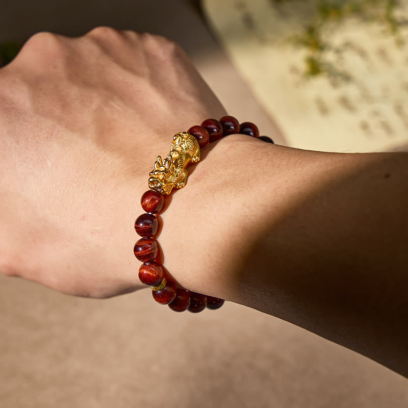 FuAttract Balanced Protection – Red Tiger's Eye & White Crystal Pixiu Bracelet - image 5
