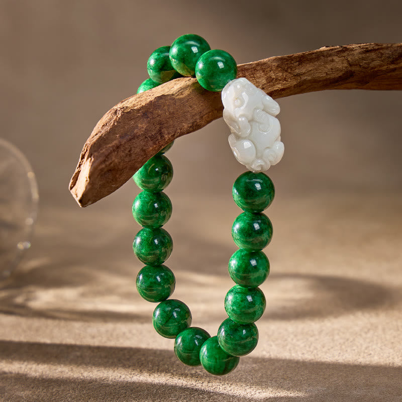 FuAttract Guarded Fortune – Green Jade Pixiu Bracelet - image 1