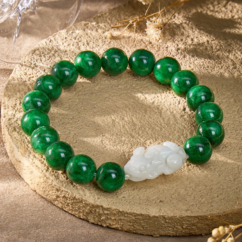FuAttract Guarded Fortune – Green Jade Pixiu Bracelet - image 2