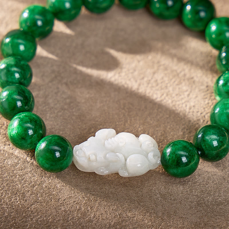 FuAttract Guarded Fortune – Green Jade Pixiu Bracelet - image 4