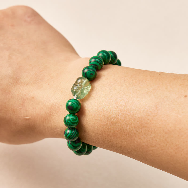 FuAttract Emotional Balance & Protective Energy Malachite Anxiety Green Fluorite Pixiu Bracelet - image 4