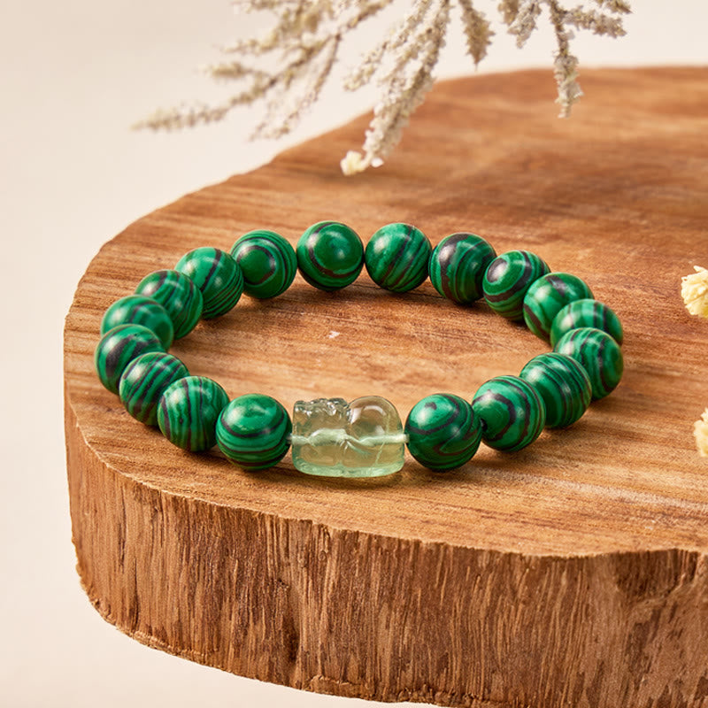 FuAttract Emotional Balance & Protective Energy Malachite Anxiety Green Fluorite Pixiu Bracelet - image 2