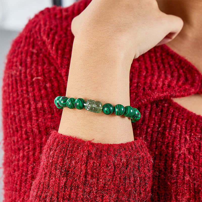 FuAttract Emotional Balance & Protective Energy Malachite Anxiety Green Fluorite Pixiu Bracelet - image 3