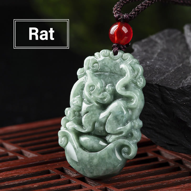 FuAttract Prosperity & Spiritual Harmony Chinese Zodiac Hand-Carved Jade Necklace - Rat - image 10