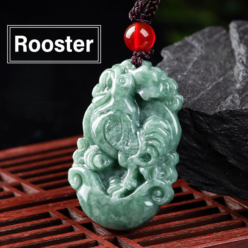 FuAttract Prosperity & Spiritual Harmony Chinese Zodiac Hand-Carved Jade Necklace - Rooster - image 18