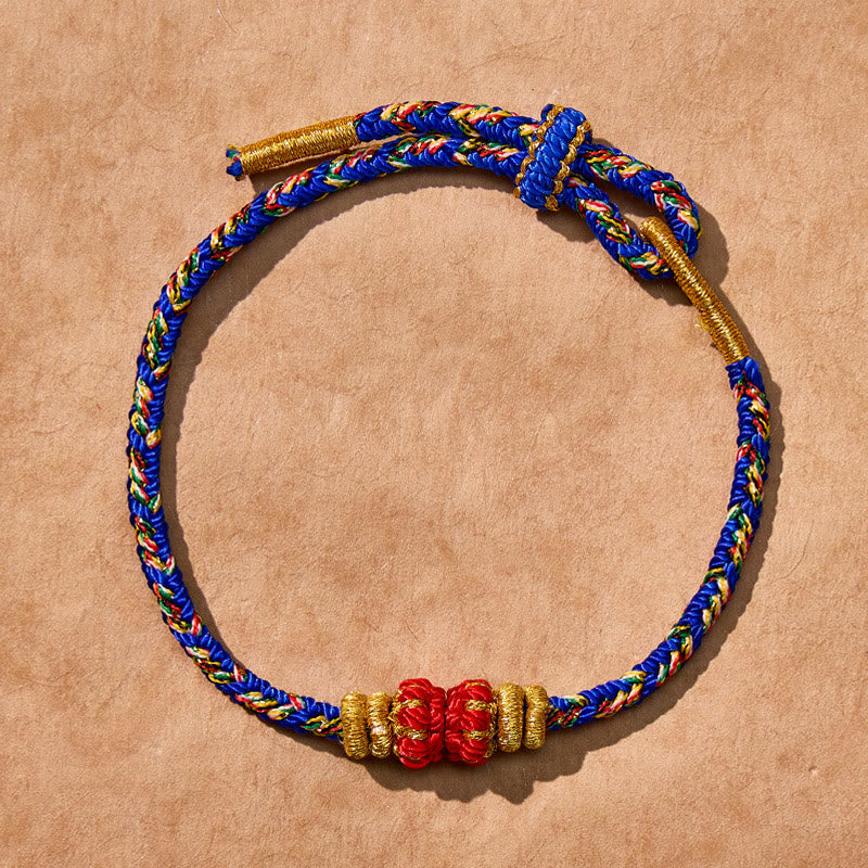 FuAttract Tibet Handmade Chinese Zodiac Lucky Protection Strength Braided Rope Bracelet - Rat-Thousand-armed Avalokitesvara - image 0