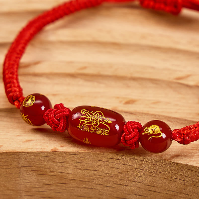 FuAttract Red Agate Chinese Zodiac Red String Braided Protection Bracelet - image 4