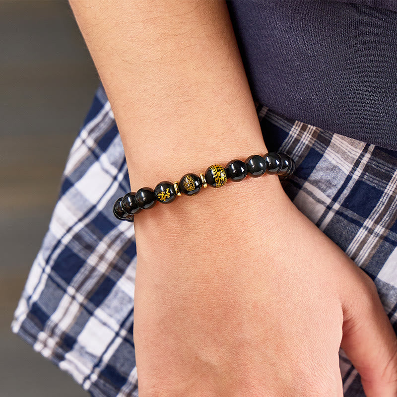 FuAttract Protective Energy Shield Rainbow Eye Obsidian Chinese Zodiac Beaded Bracelet - image 3