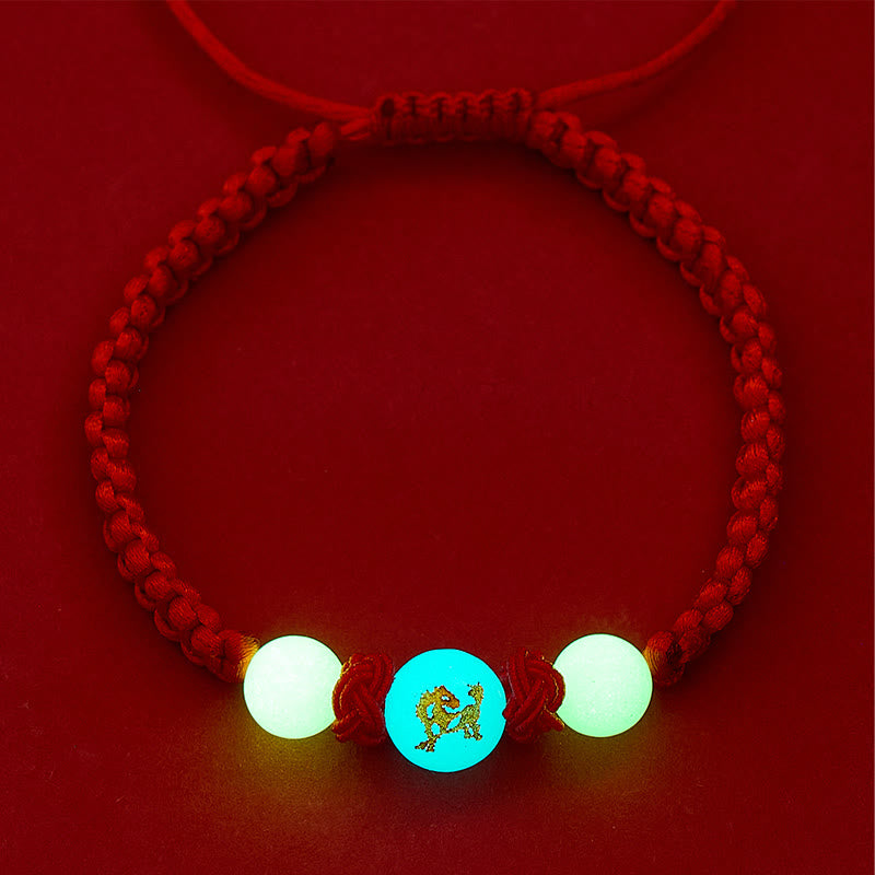 FuAttract Peace & Guidance Chinese Zodiac Red String Glow-in-the-Dark Bracelet - image 2