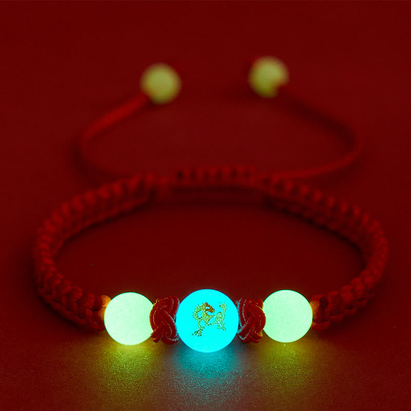 FuAttract Peace & Guidance Chinese Zodiac Red String Glow-in-the-Dark Bracelet - image 1