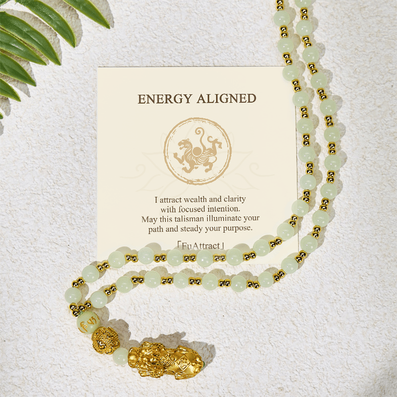 FuAttract The Brilliance of Clarity & Wealth Luminous Stone Pixiu Pendant Necklace - Luminous Stone - image 0