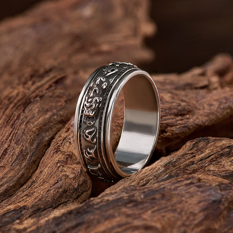 FuAttract Om Mani Padme Hum Spinner Pixiu Ring for Wealth Protection & Abundance Energy - US 12 - image 0