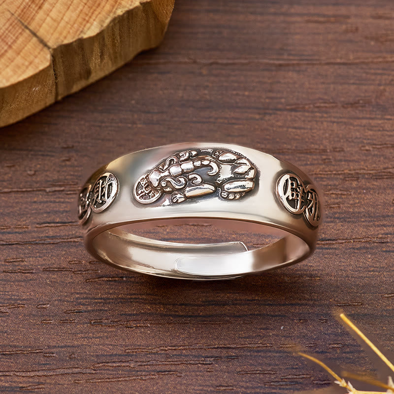 FuAttract Abundance & Prosperity Lucky Pixiu with Fortune Coins Ring - Adjustable - image 0