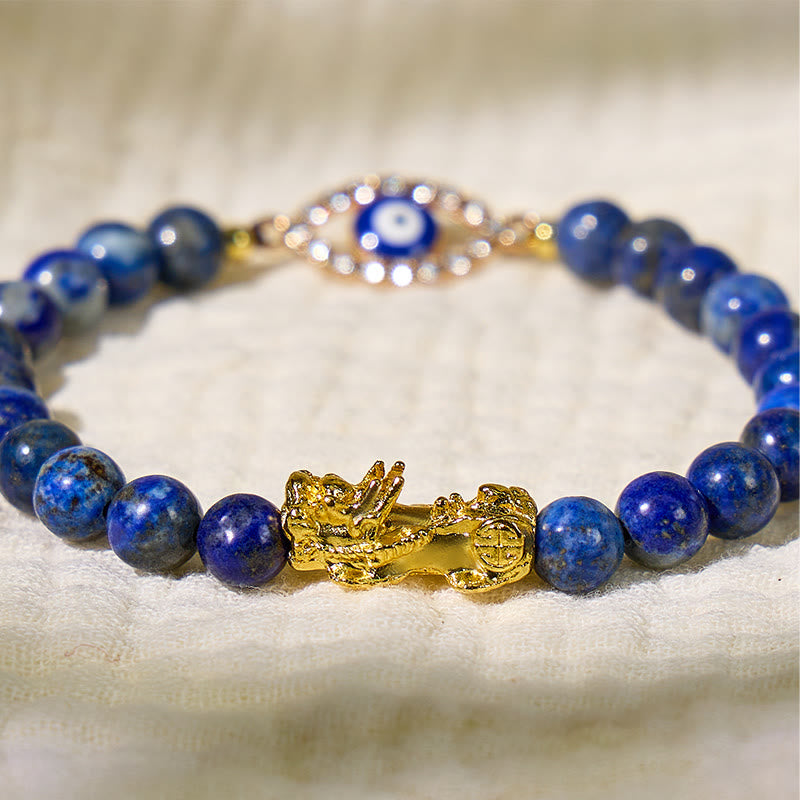 FuAttract Triple Guard Protection – Lapis Lazuli Pixiu Evil Eye Bracelet - image 5