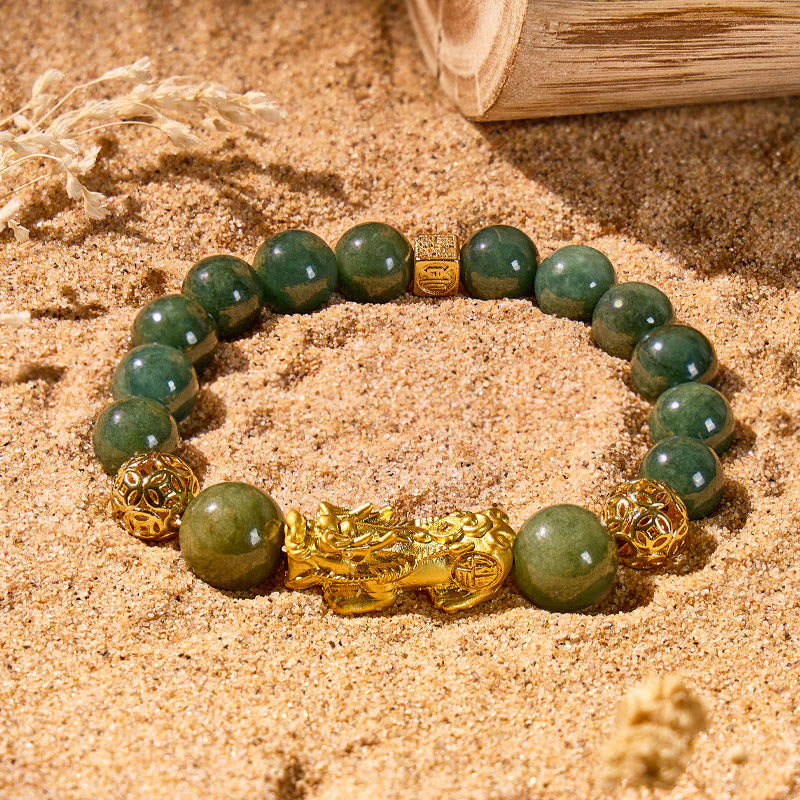 FuAttract Prosperity Flow – Jade Pixiu Wealth Bracelet - 10mm - image 0