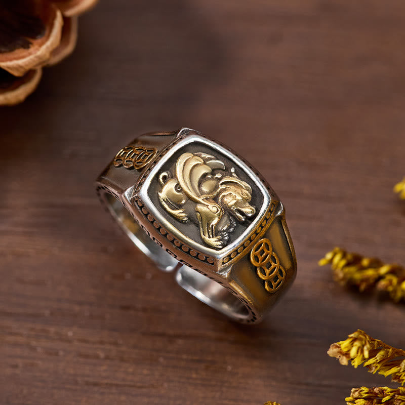 FuAttract Manifest Wealth Pixiu with Success Coins Amulet Adjustable Ring - image 2