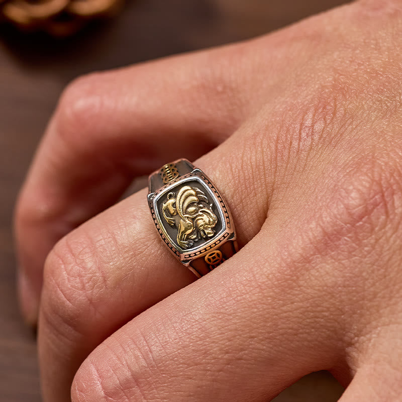 FuAttract Manifest Wealth Pixiu with Success Coins Amulet Adjustable Ring - image 3