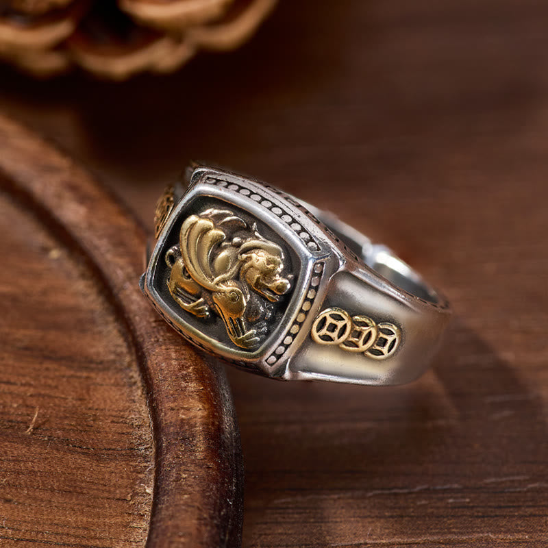 FuAttract Manifest Wealth Pixiu with Success Coins Amulet Adjustable Ring - image 5