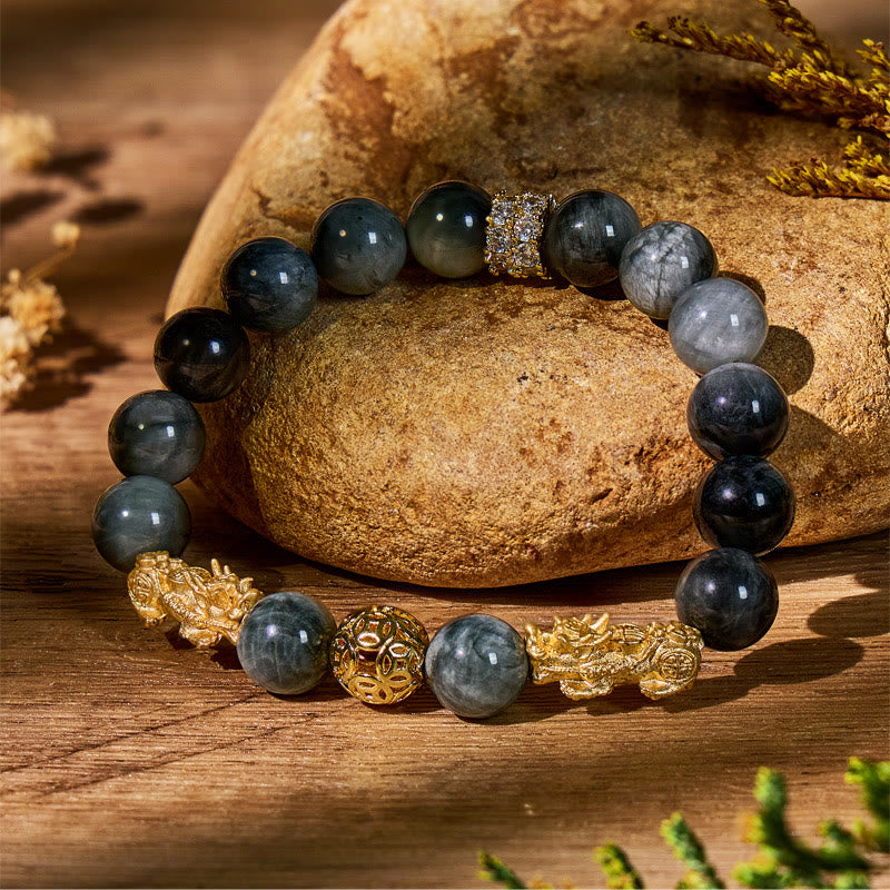 FuAttract Focused Protection – Hawk's Eye Stone Pixiu Bracelet - image 2