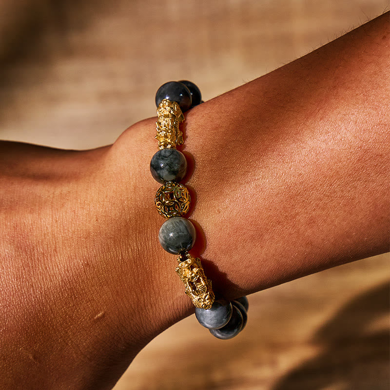 FuAttract Focused Protection – Hawk's Eye Stone Pixiu Bracelet - image 5