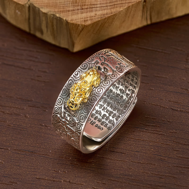 FuAttract Buddhist Sacred Heart Sutra Pixiu for Manifesting Success and Protection Ring - image 5