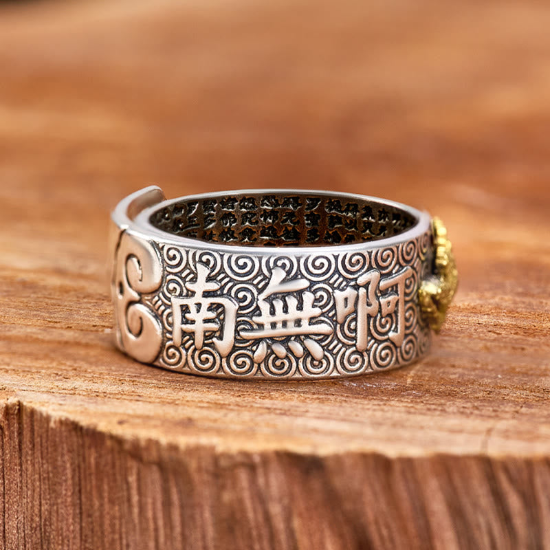 FuAttract Peace & Protection Mantra Chinese Zodiac Buddha Spiritual Amulet Ring - image 3