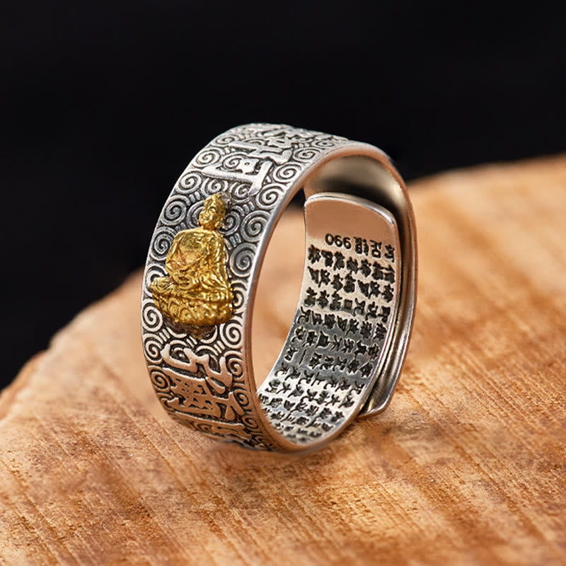FuAttract Peace & Protection Mantra Chinese Zodiac Buddha Spiritual Amulet Ring - Tathagata-Goat/Monkey - image 16
