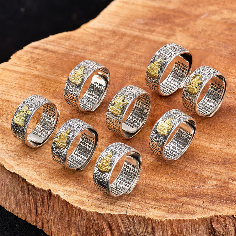 FuAttract Peace & Protection Mantra Chinese Zodiac Buddha Spiritual Amulet Ring - image 6
