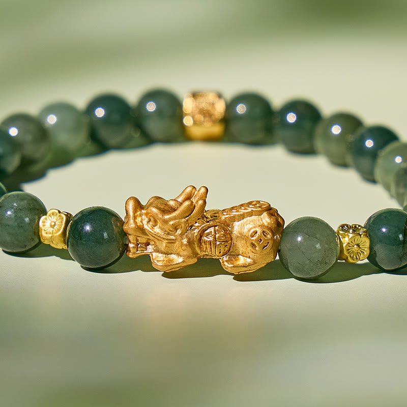 FuAttract Prosperity & Healing Jade Pixiu Golden Luck Charm Bracelet - image 5