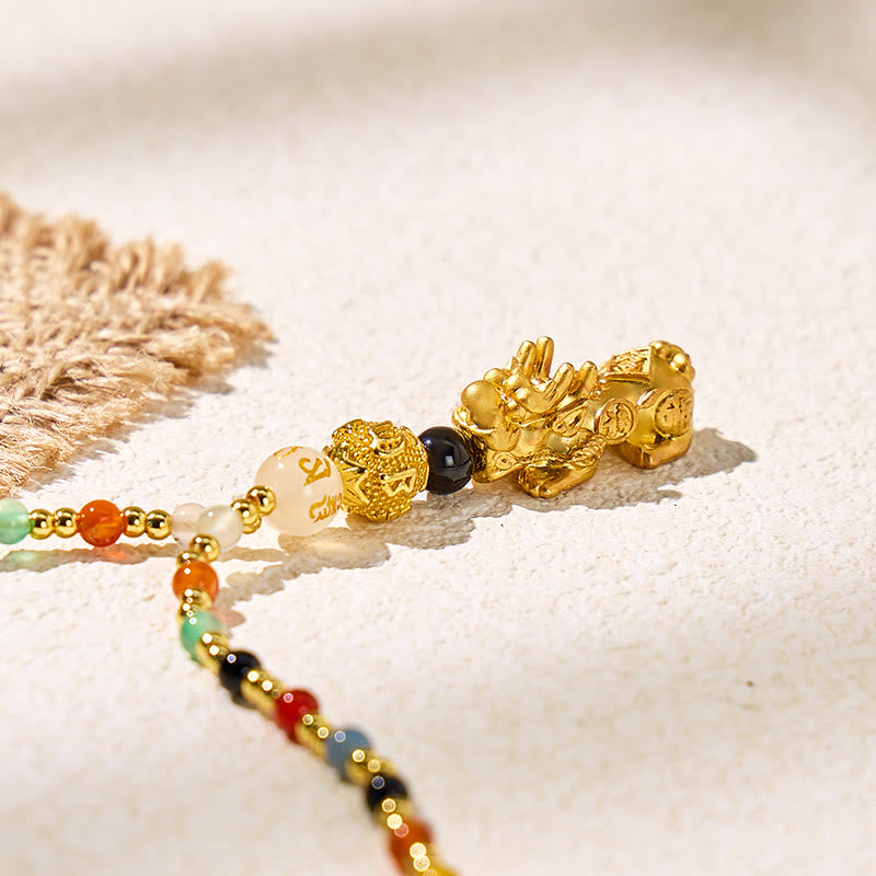 FuAttract Good Fortune & Success Rainbow Agate Bead Pixiu for Wealth Attraction Necklace - image 4