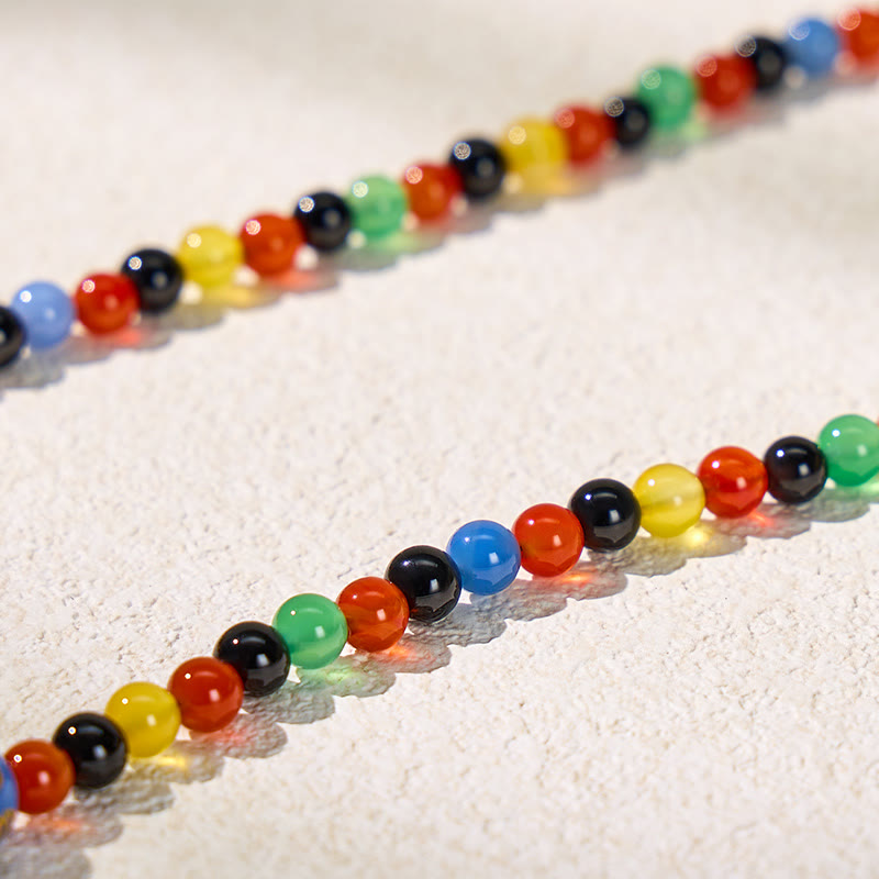 FuAttract Pixiu with Colorful Agate Energy Stones Sacred Spiritual Amulet for Protection Necklace - image 8