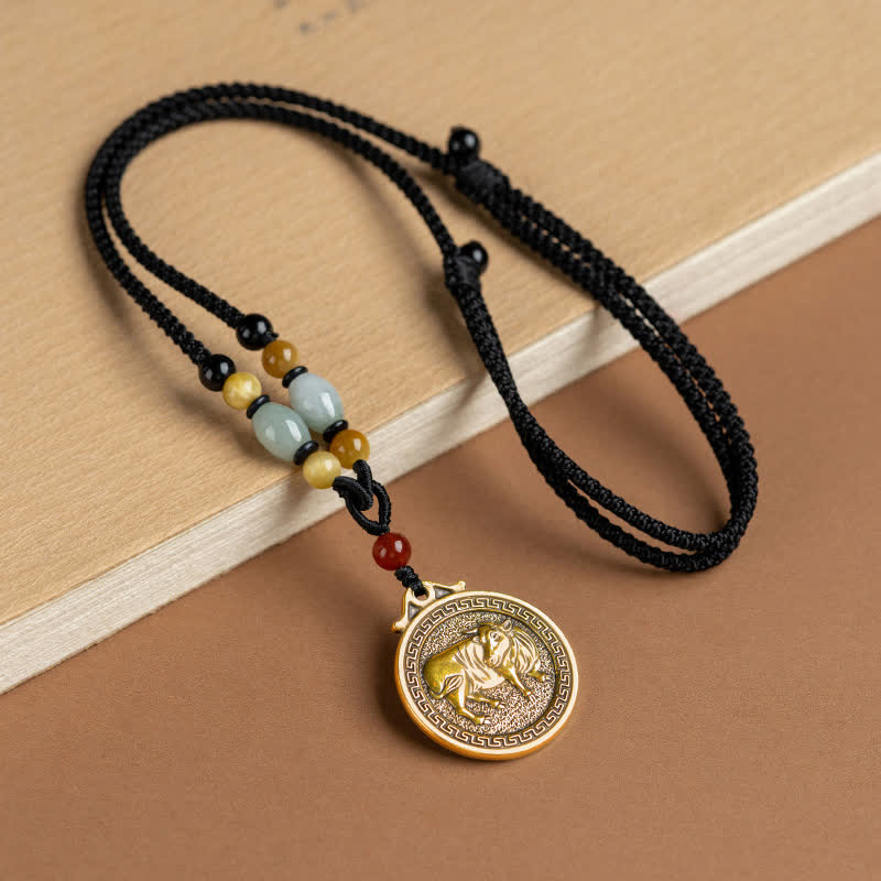 FuAttract Ancient Brass Chinese Zodiac Necklace with Jade for Protection, Longevity, and Success - Ox - image 15