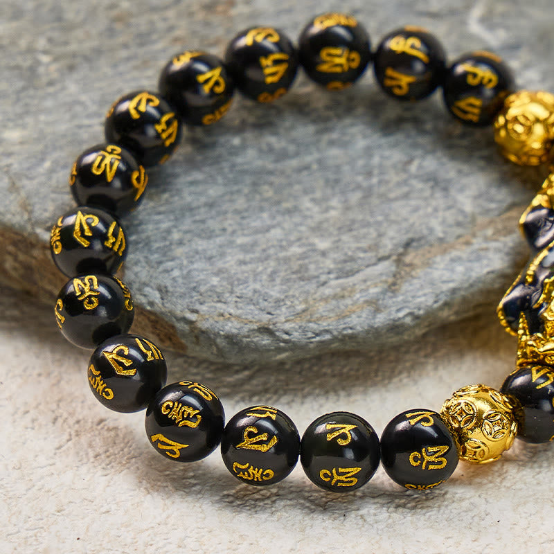 FuAttract Empower Your Success Black Onyx Pixiu Bracelet with Mantra Beads for Protection - image 5