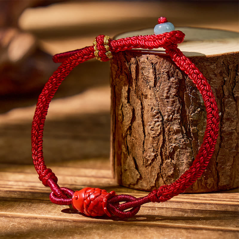 FuAttract Abundance Flow – Cinnabar Koi Red Cord Bracelet - image 2
