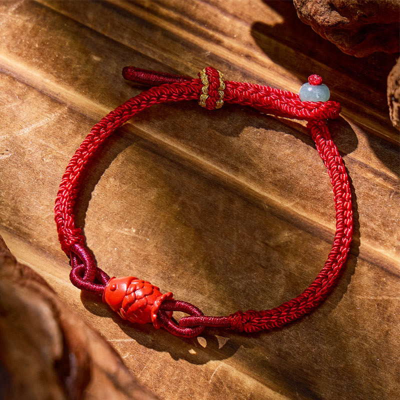 FuAttract Abundance Flow – Cinnabar Koi Red Cord Bracelet - image 1