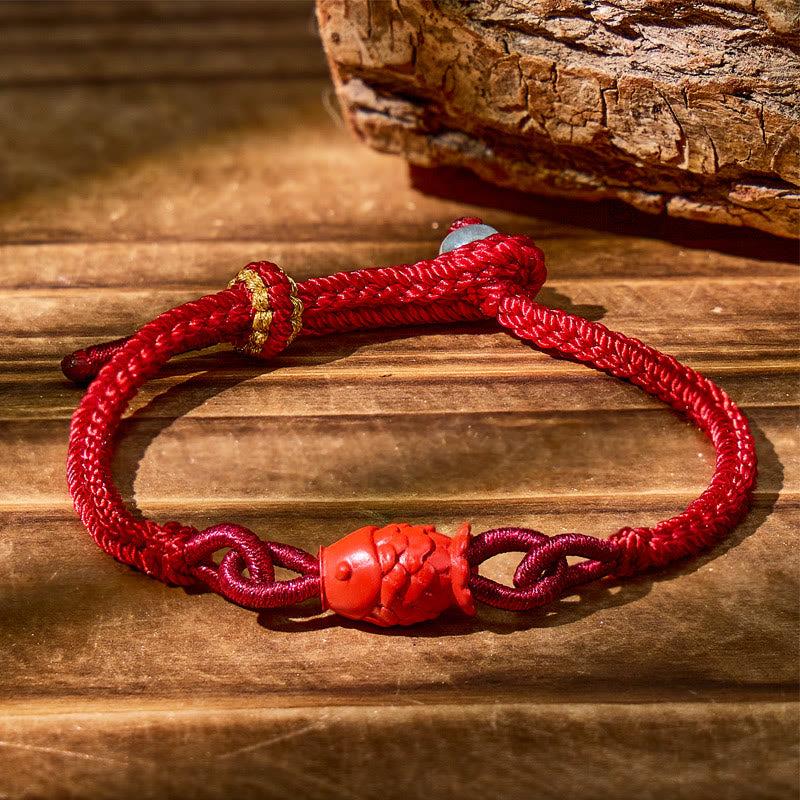 FuAttract Abundance Flow – Cinnabar Koi Red Cord Bracelet - Koi - image 0