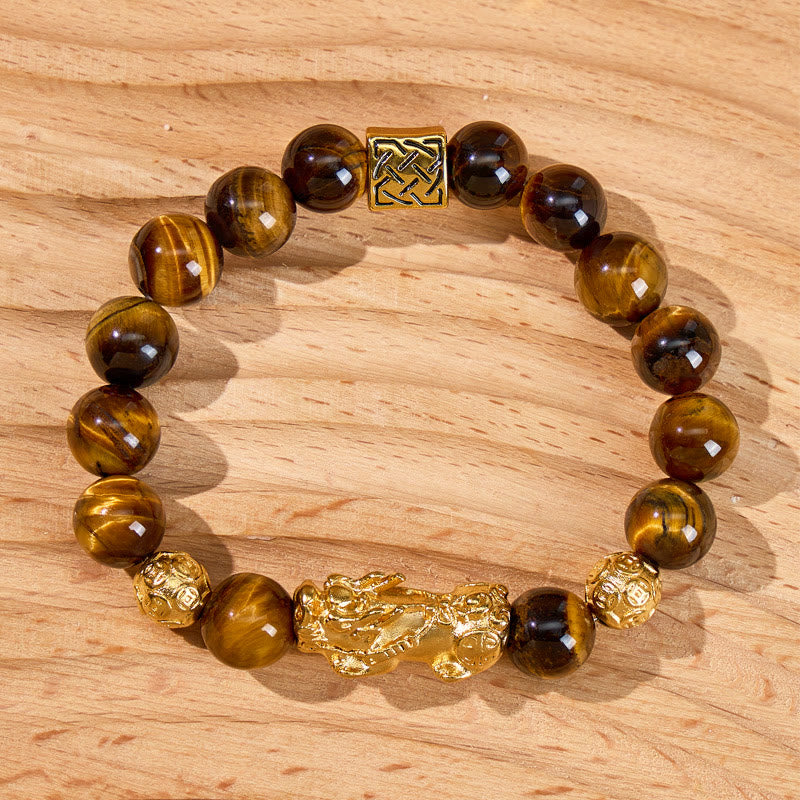 FuAttract Courage & Abundance Natural Tiger's Eye Feng Shui Pixiu Bracelet - image 2