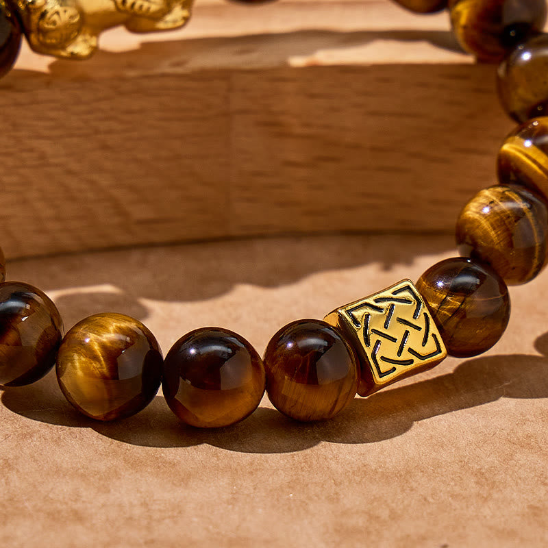 FuAttract Courage & Abundance Natural Tiger's Eye Feng Shui Pixiu Bracelet - image 4
