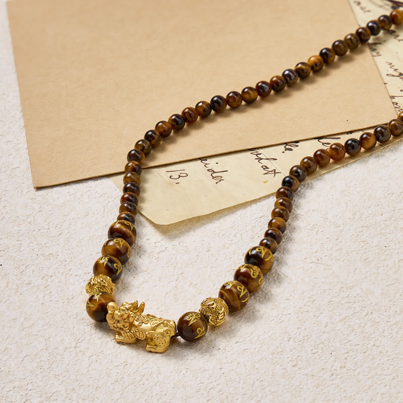 FuAttract Courage & Protection Tiger's Eye Feng Shui Necklace Pixiu Wealth Amulet - image 3