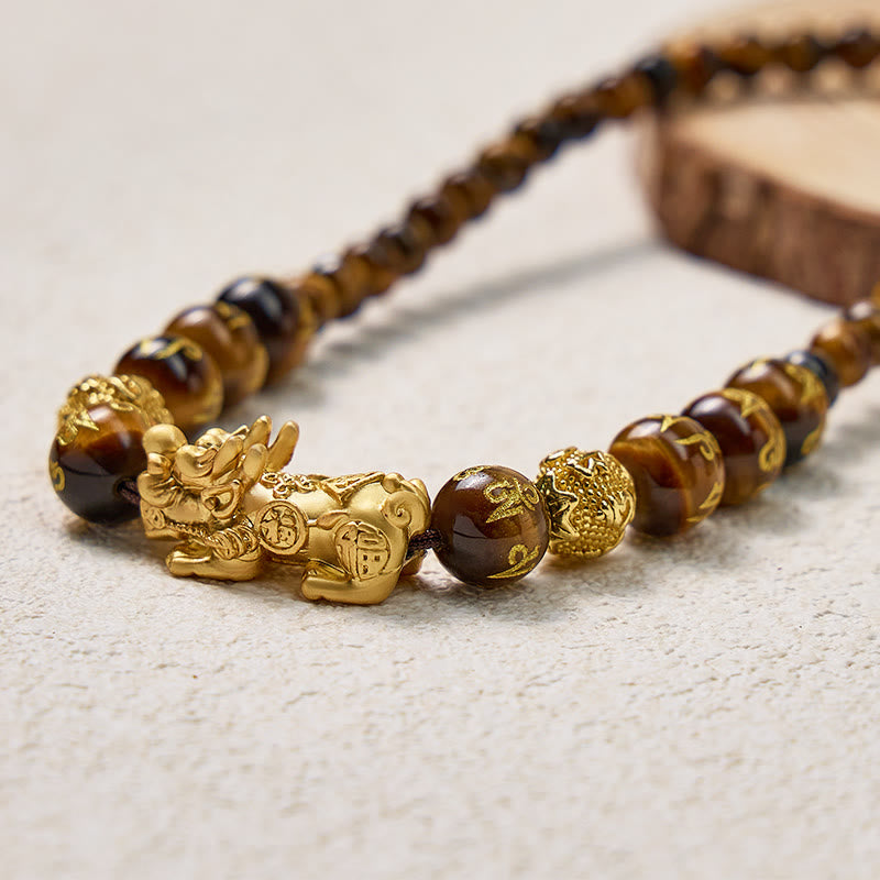 FuAttract Courage & Protection Tiger's Eye Feng Shui Necklace Pixiu Wealth Amulet - image 1