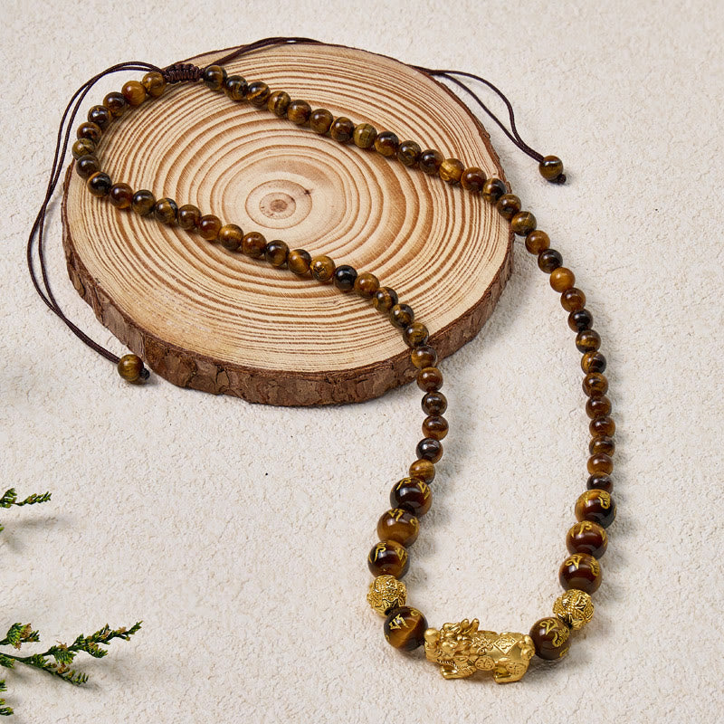 FuAttract Courage & Protection Tiger's Eye Feng Shui Necklace Pixiu Wealth Amulet - image 2